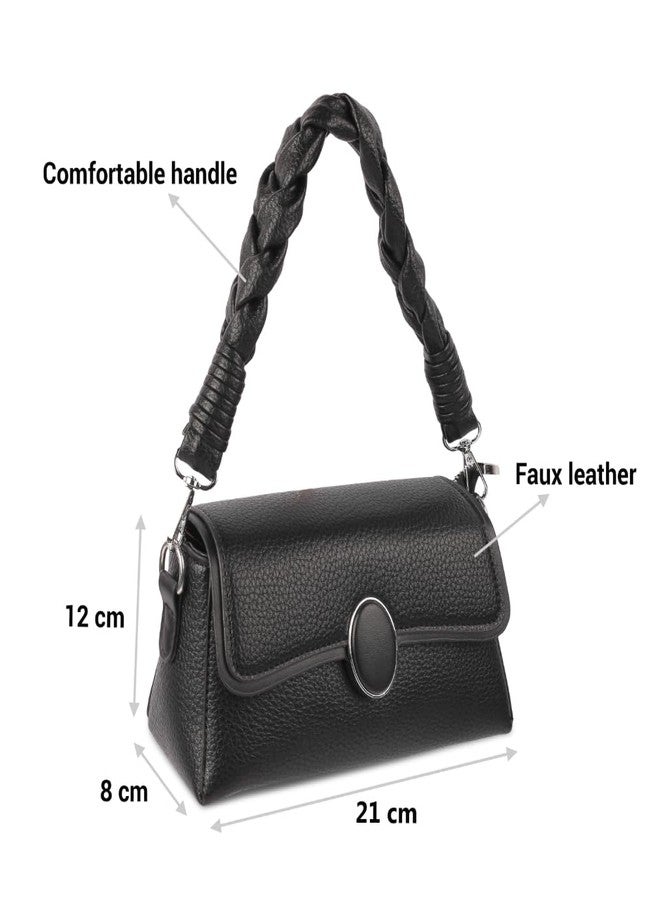 Mochi Women Black Shoulder Bag (66-207) - Image 3